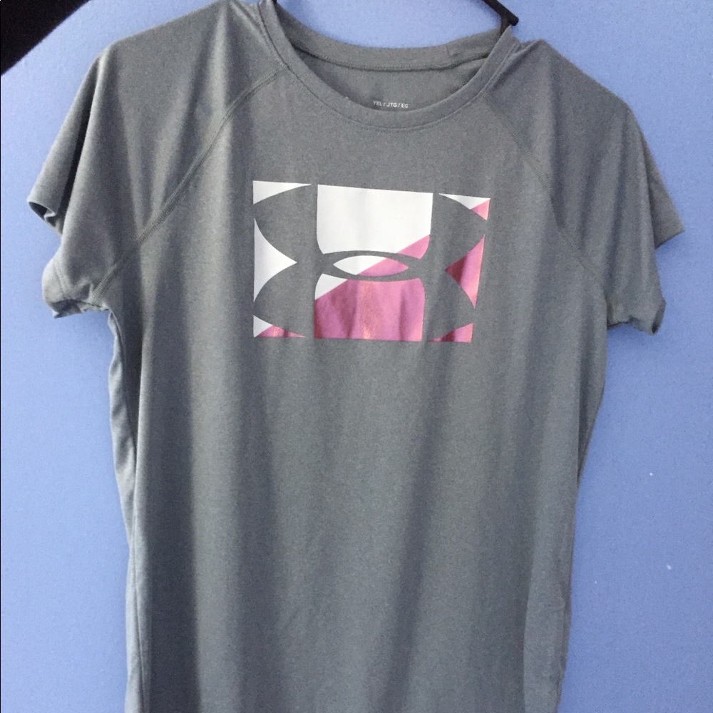 girls under armour shirt ; size XL/adult small